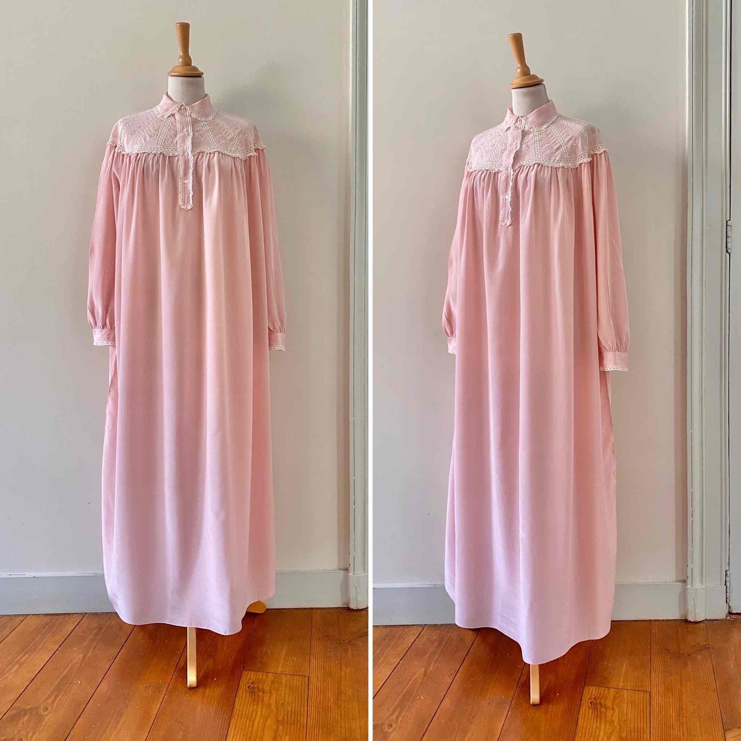 Embroidered silk nightgown