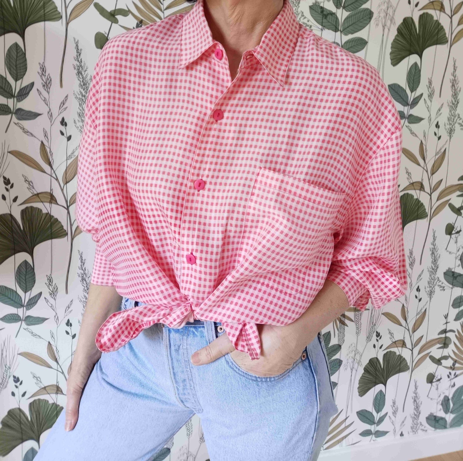 Chemise vichy en soie