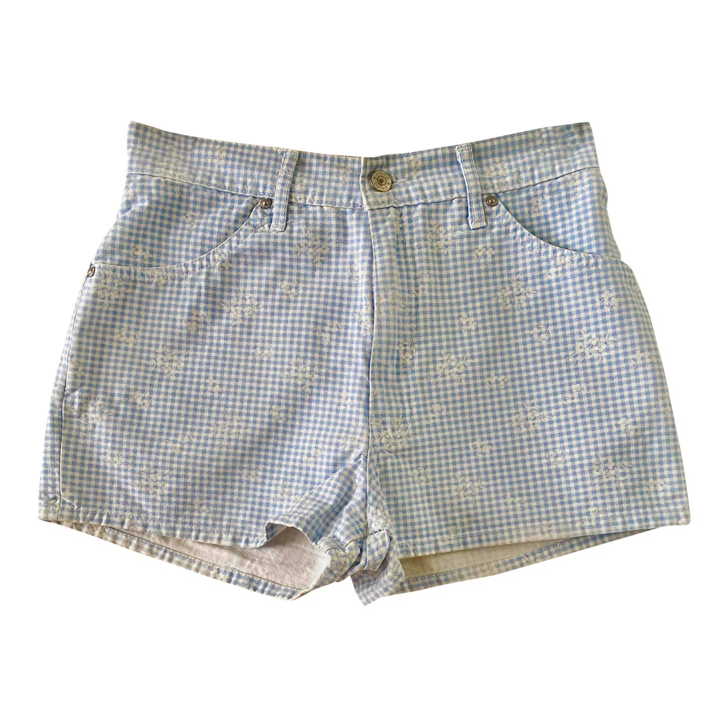 Mini short vichy et fleurs