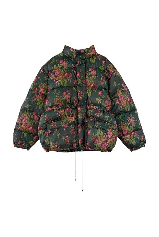 Floral puffer jacket