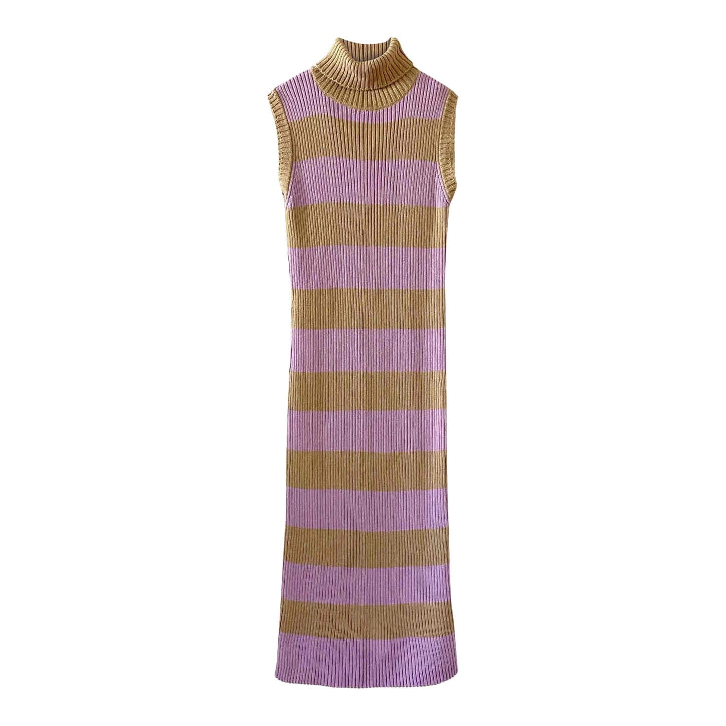 Rolled neck sweater dress