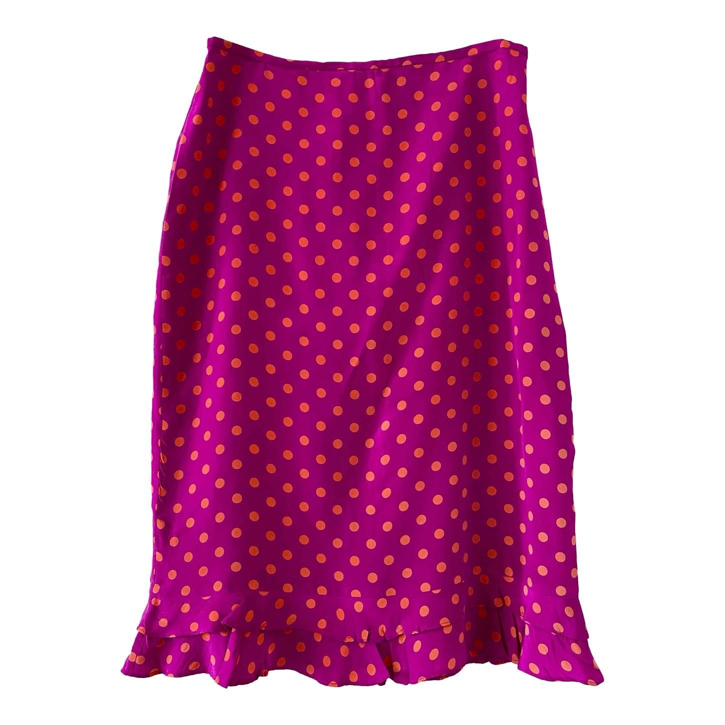 Polka dot silk skirt