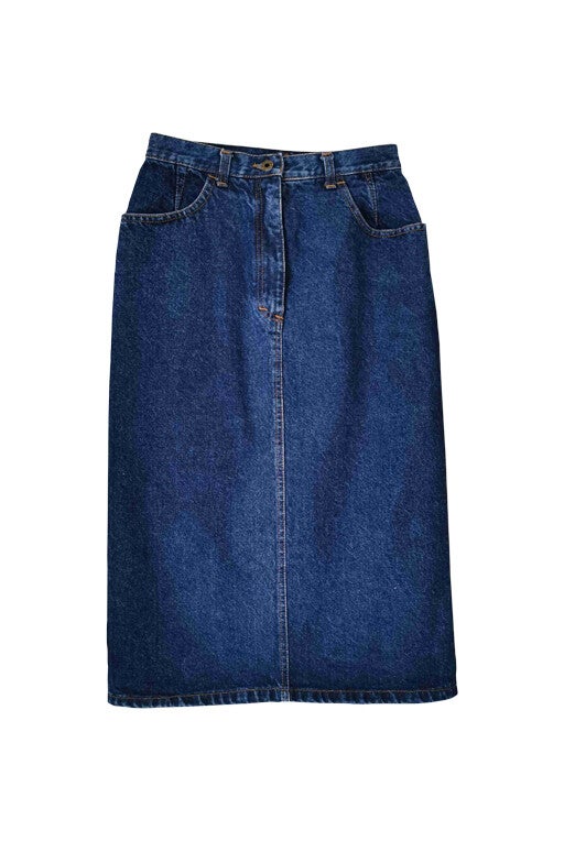 Long denim skirt