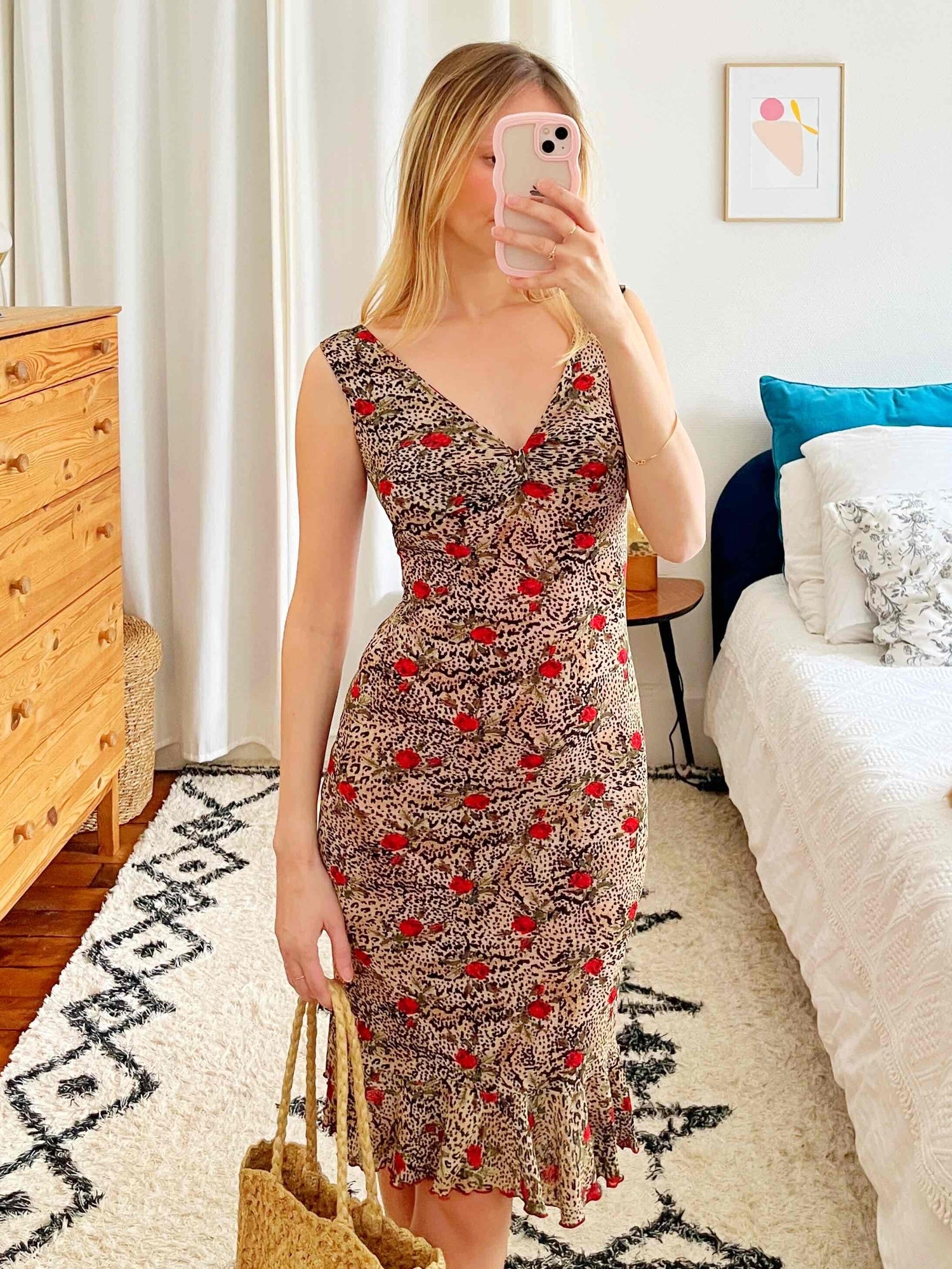 Robe léopard à fleurs