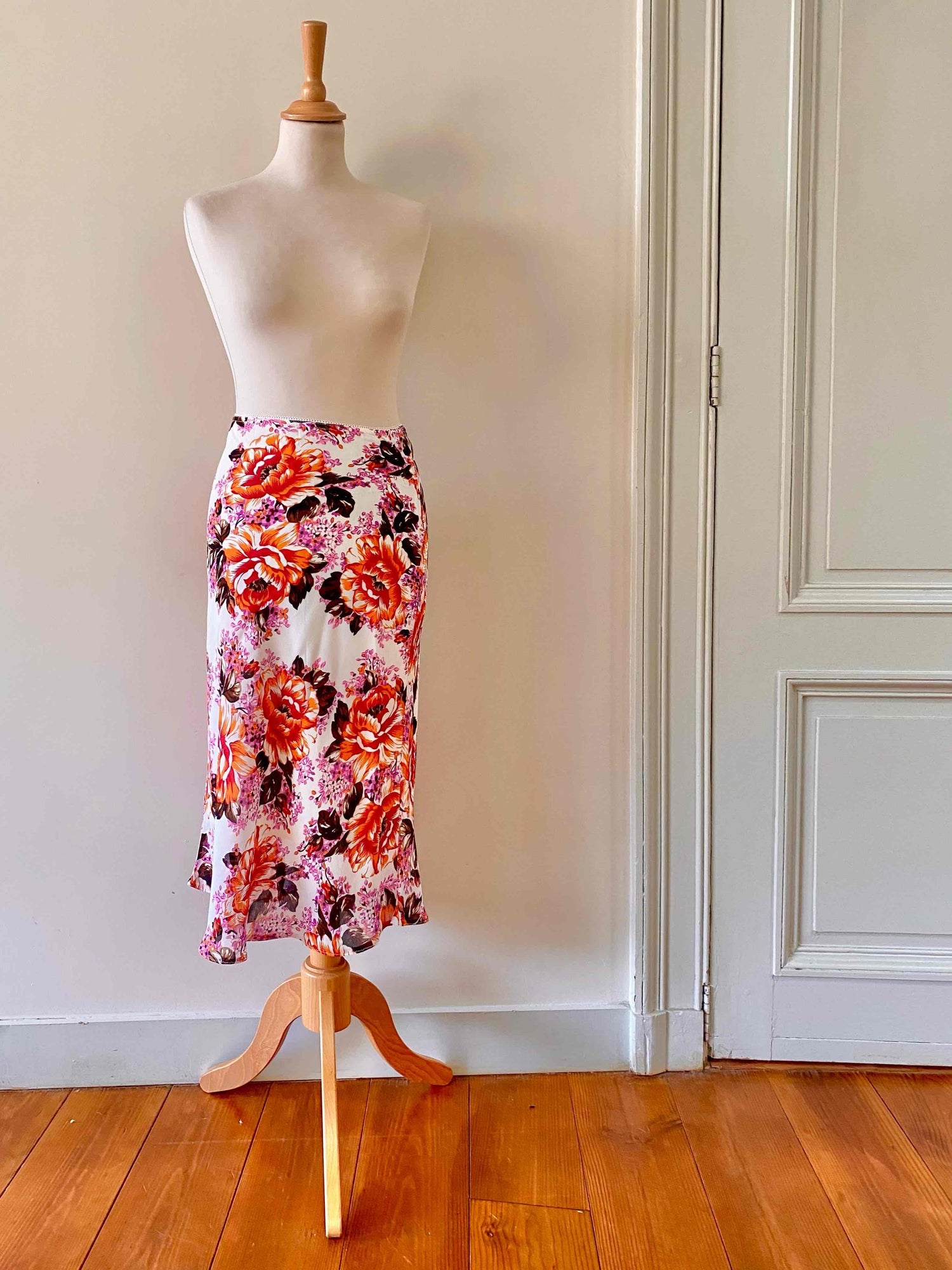 Floral midi skirt
