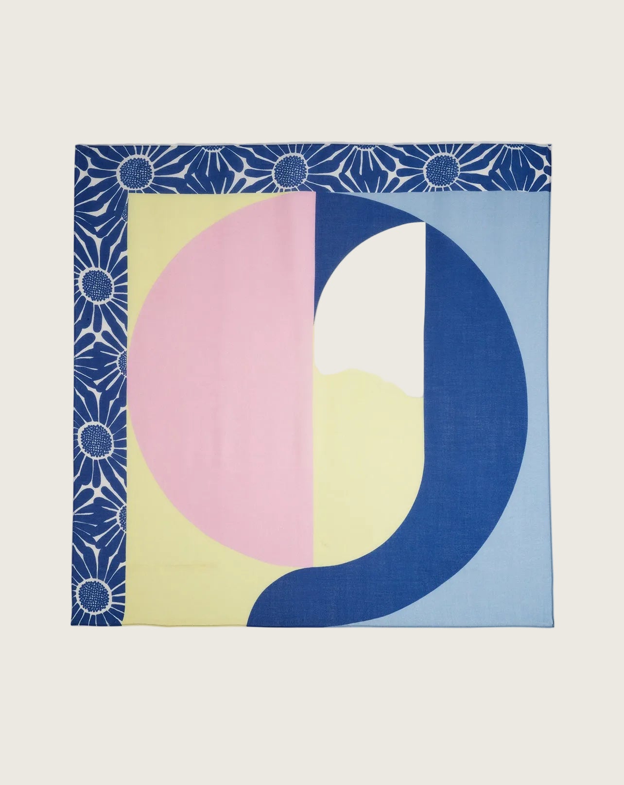 Carré Daisy Et Formes Abstraites - Jaune Buvard