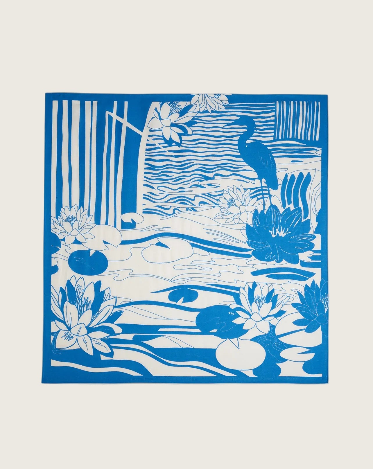 Carré Imprimé Jardin Japonais - Bleu Brunnera