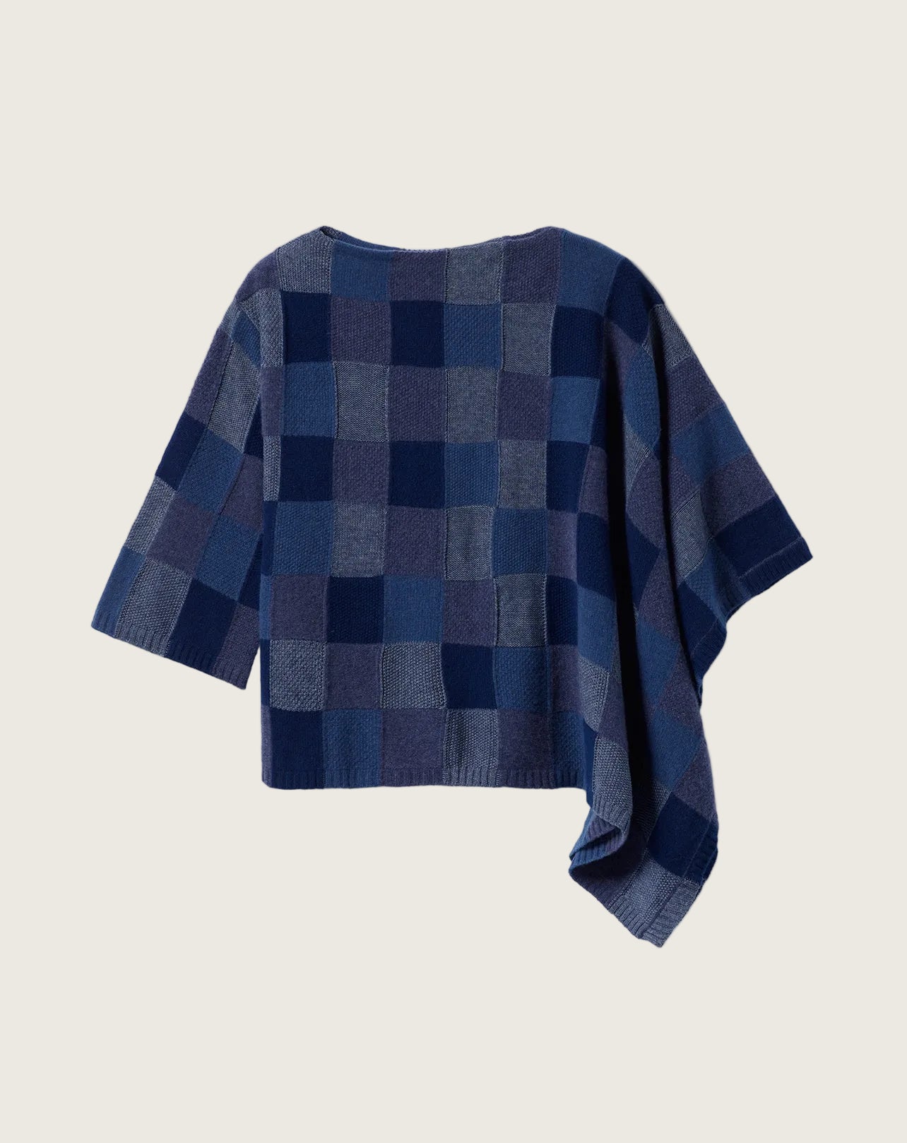 Poncho Patchwork - Bleu Nocturne