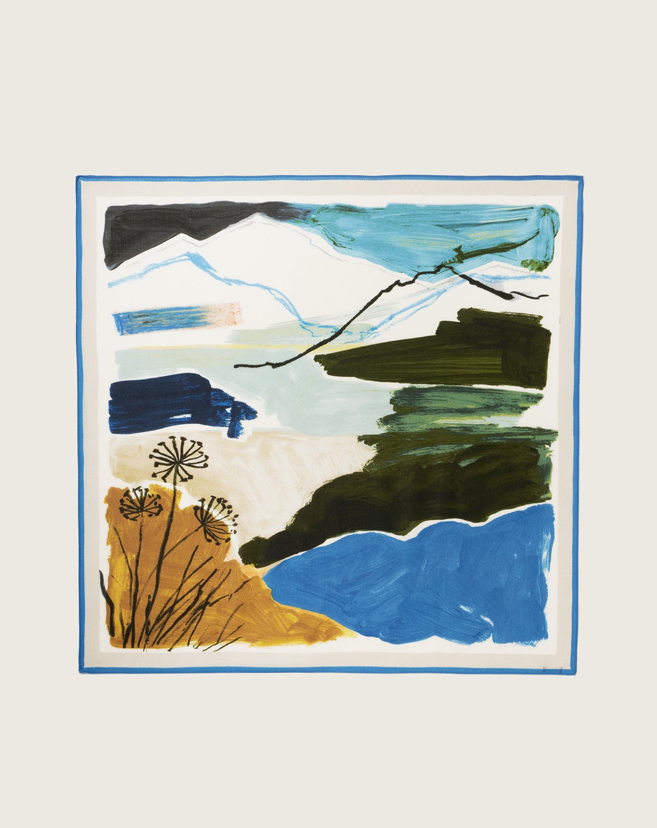 Carré Imprime Paysage Hivernal - Multicoloris