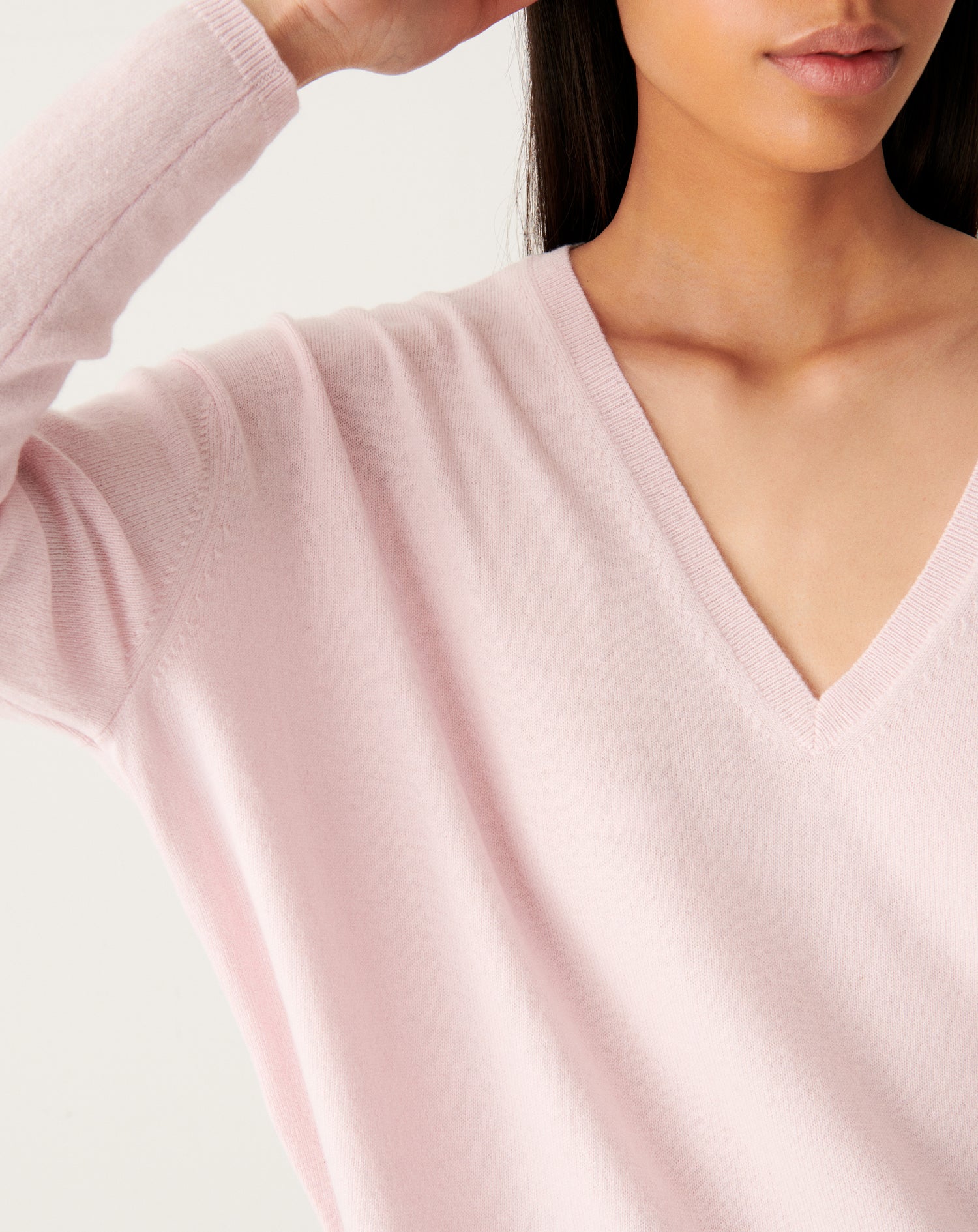 Pull V Oversize Femme - Cerisier