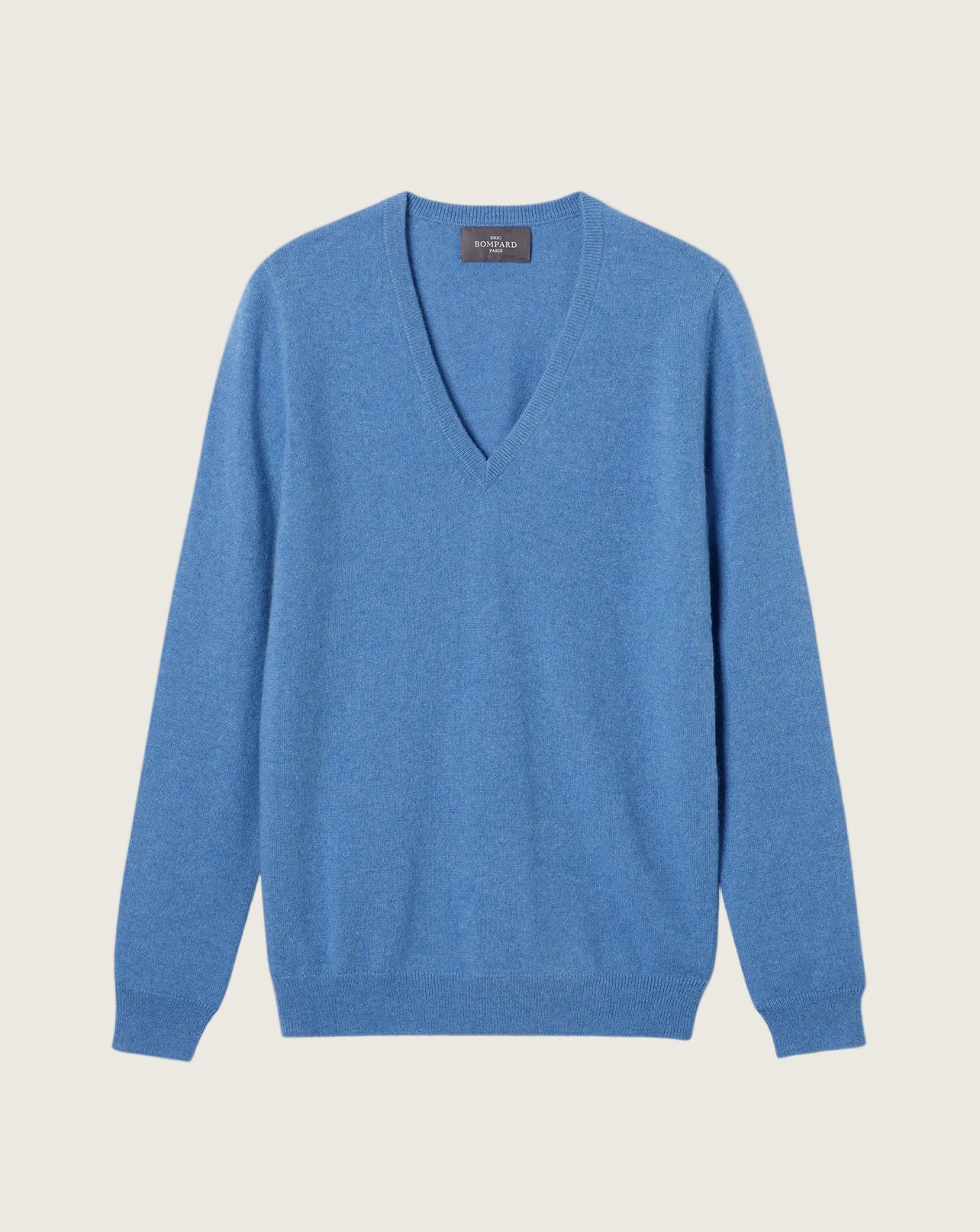 Pull Col V Classique Femme - Bleu Kinetic Chine
