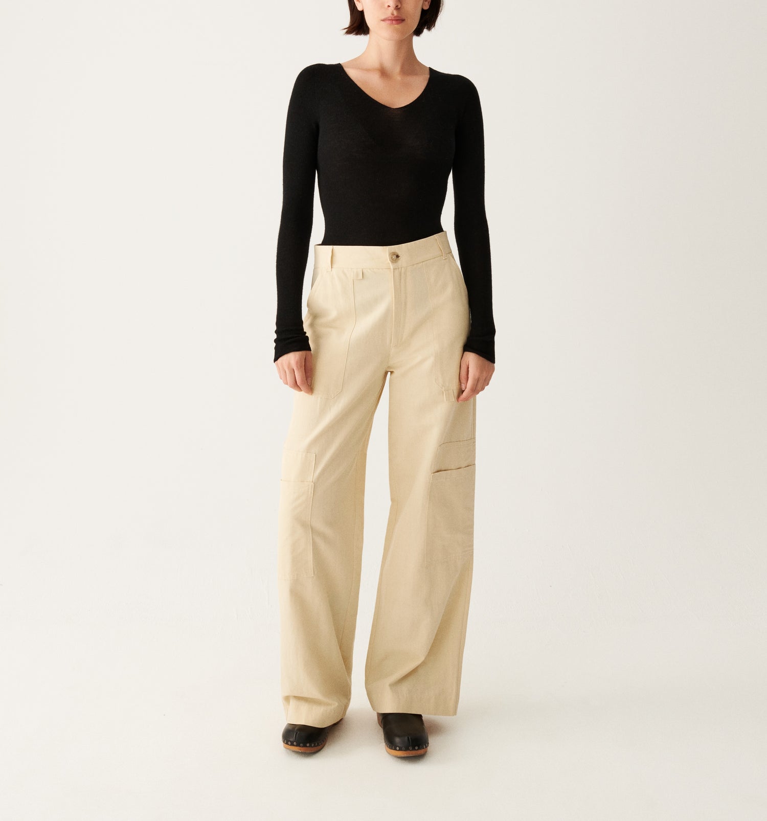 Pull V Ultrafin Femme - Noir