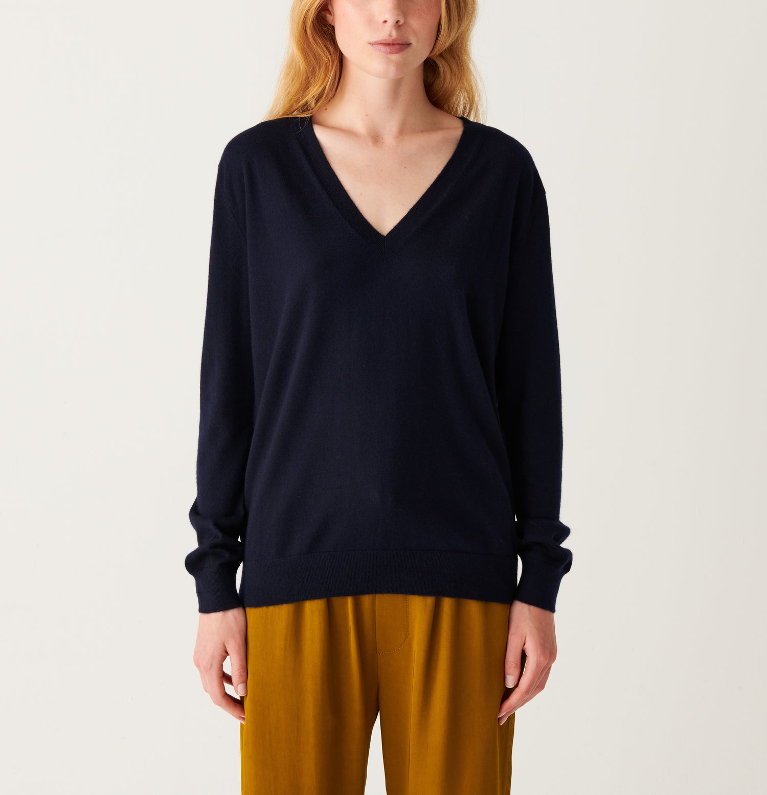 Pull V Ample Femme - Marine