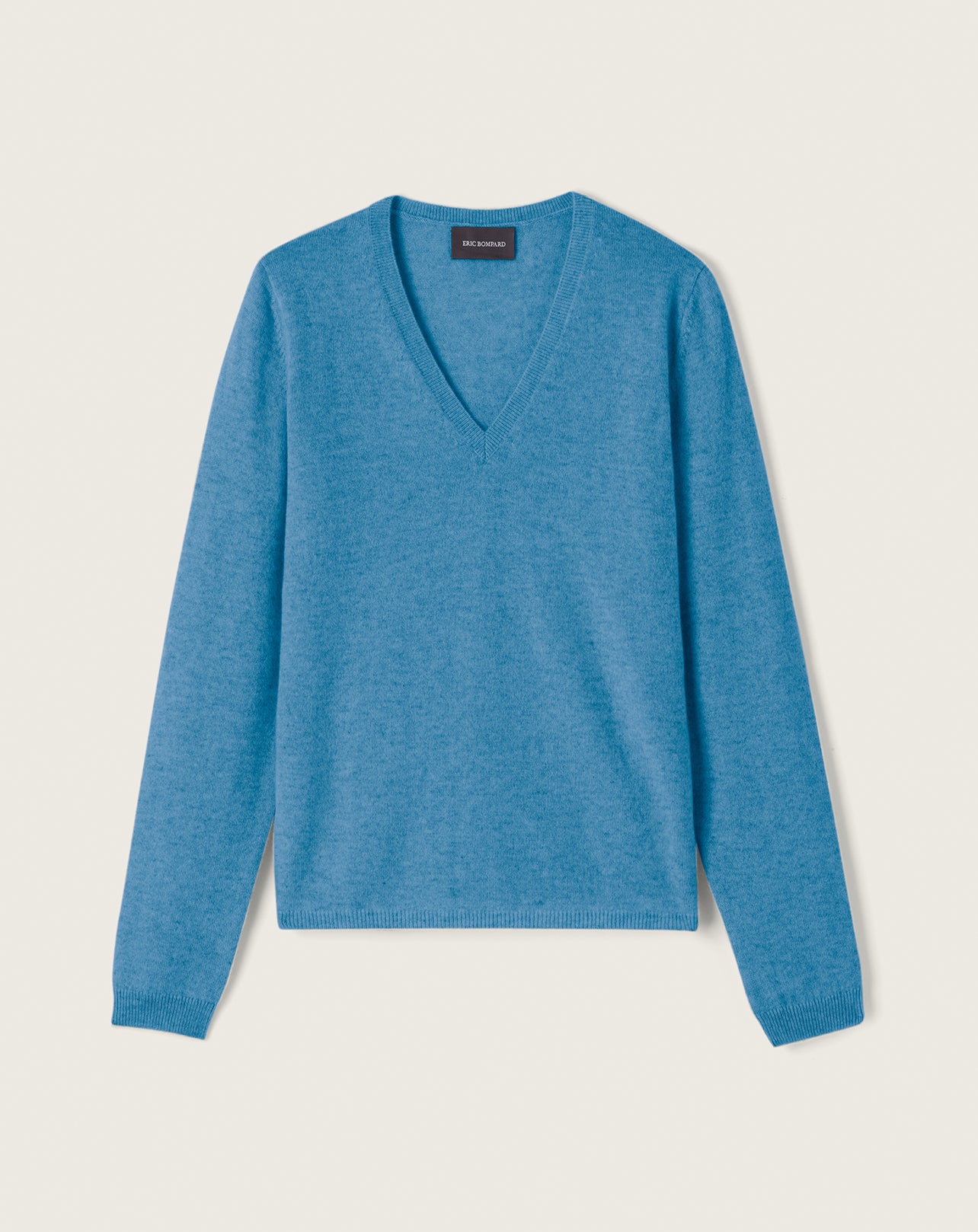 Pull V Cintre Classique Femme - Bleu Ecosse
