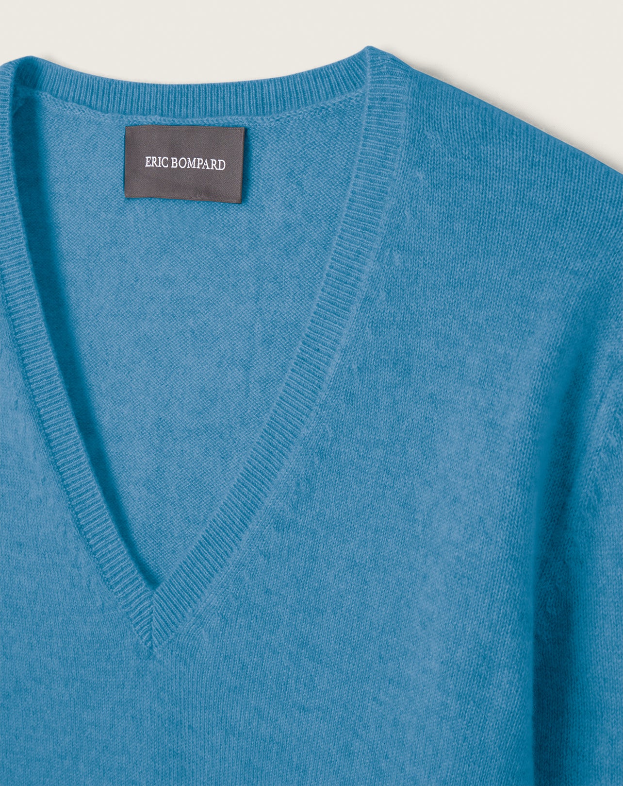 Pull V Cintre Classique Femme - Bleu Ecosse