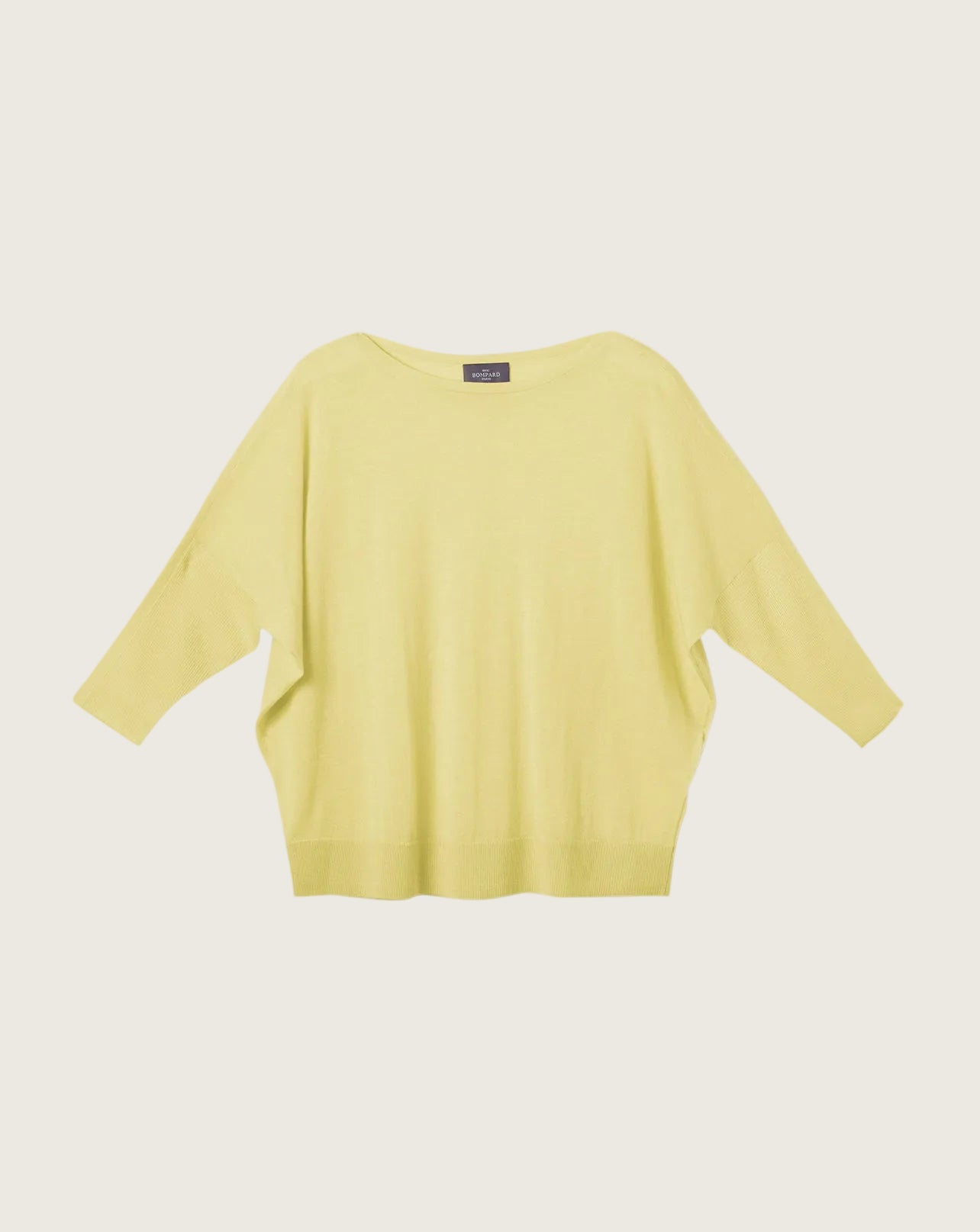 Col Bateau Oversize Femme - Jaune Buvard