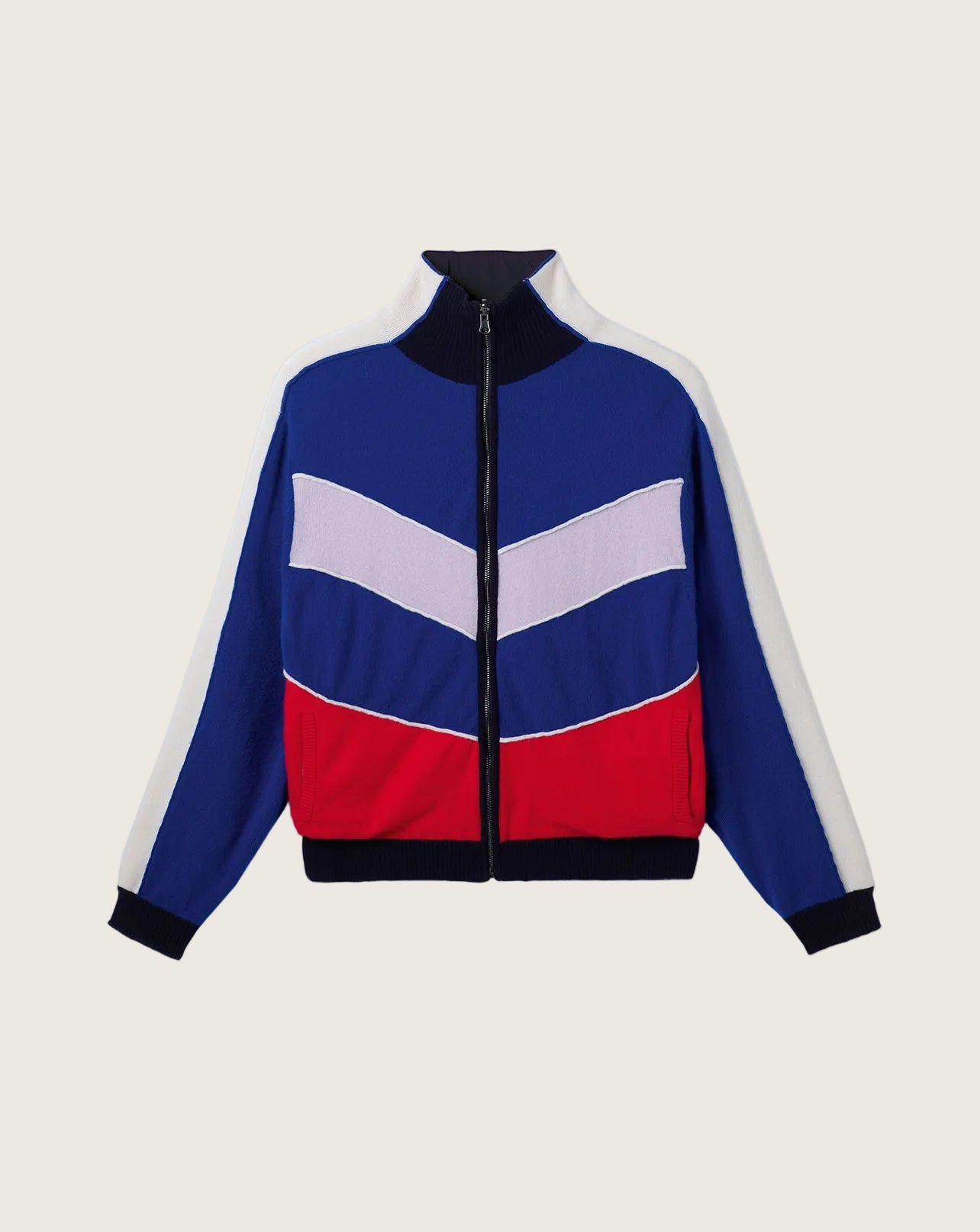 Blouson Zippe Reversible Femme - Bleu Delphinium/Lilibeth/Rose Festi