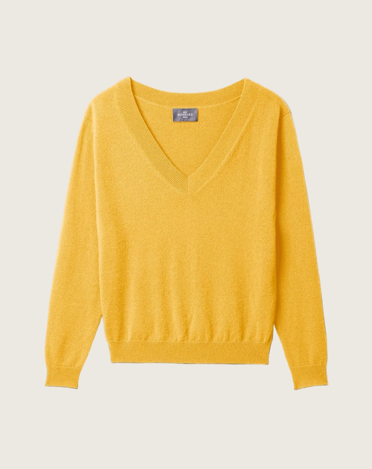 Pull V Court Femme - Jaune D'Or