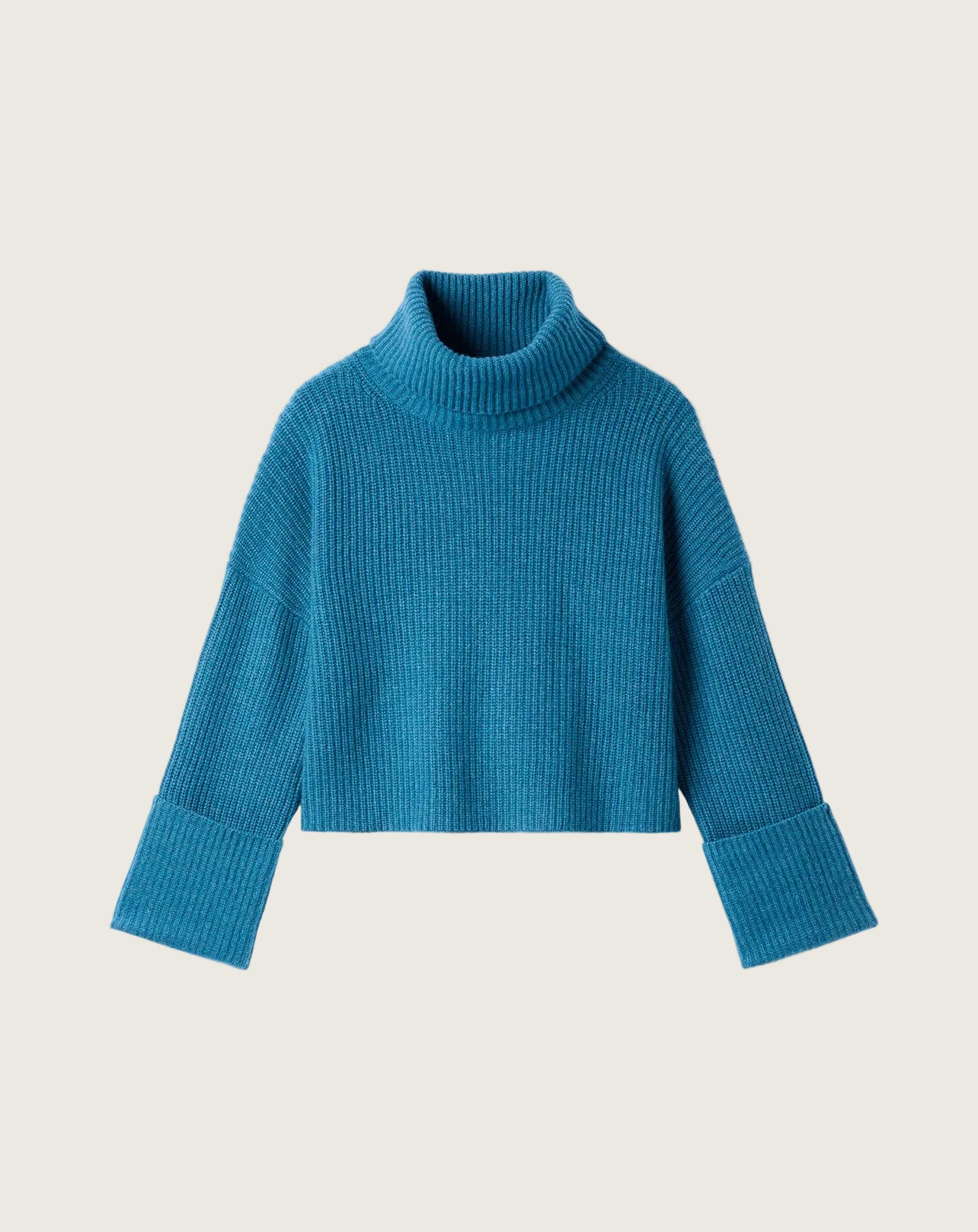 Col Roule Oversize Femme - Bleu Canoe