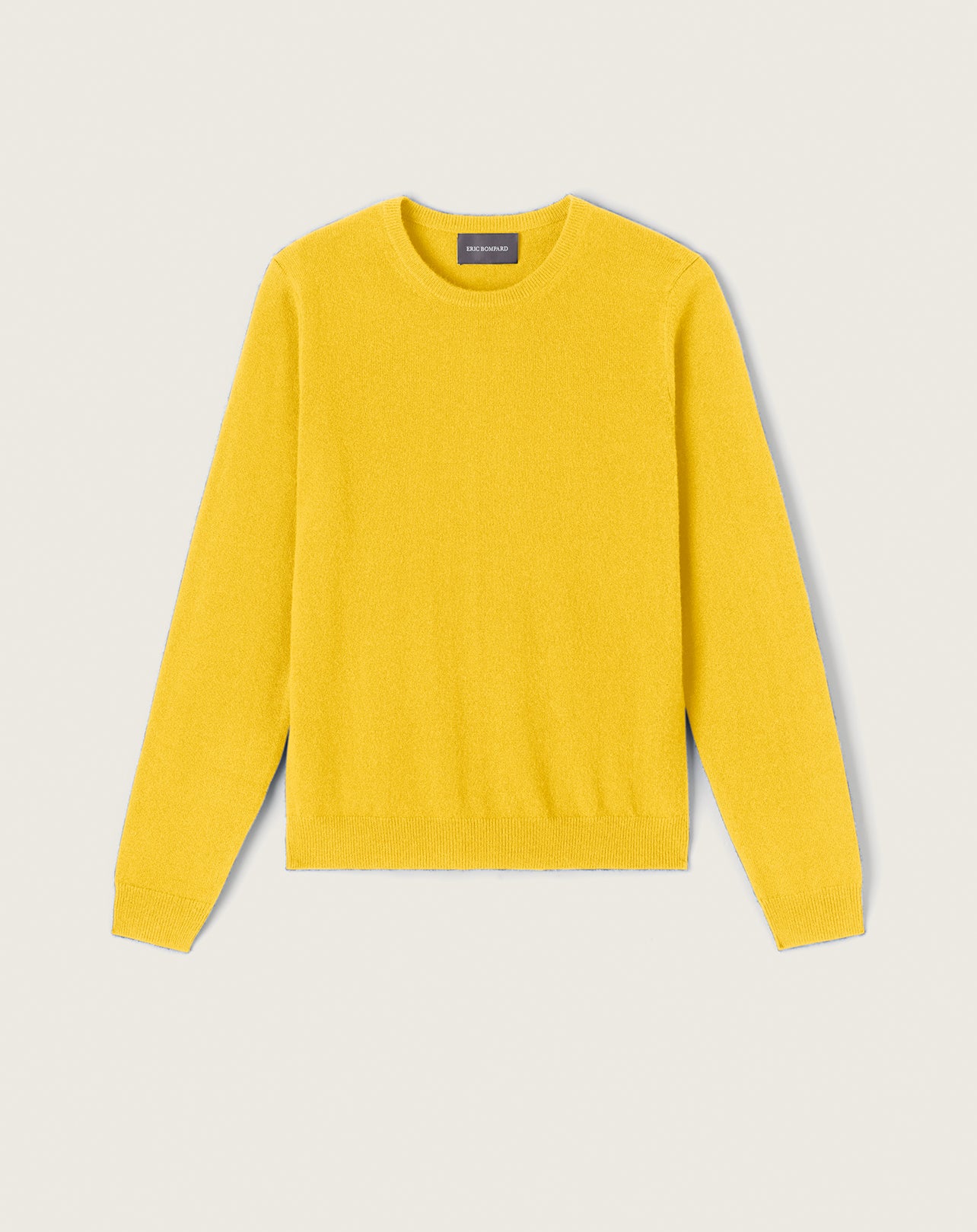 Pull Col Rond Classique Femme - Jaune Venitien