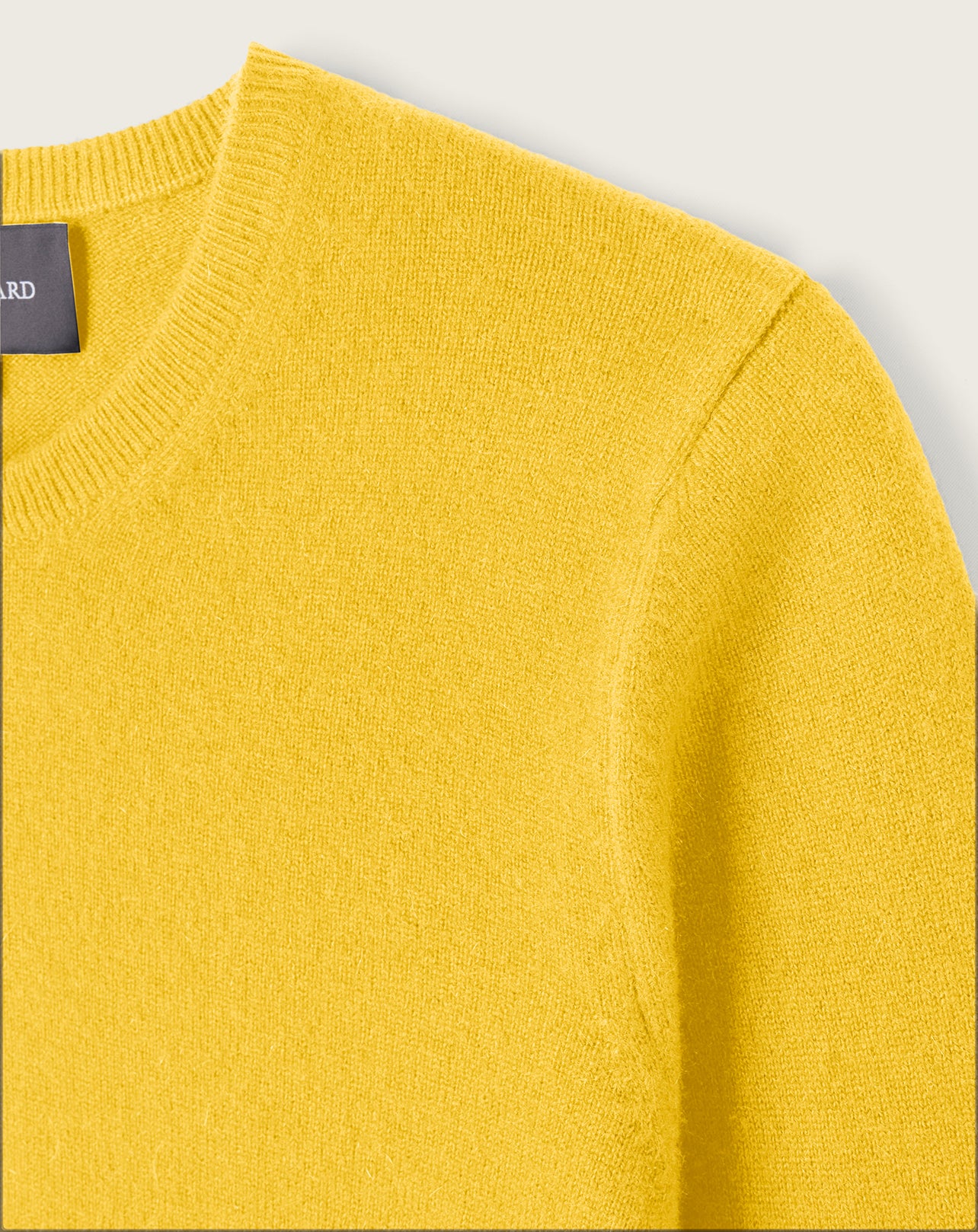 Pull Col Rond Classique Femme - Jaune Venitien