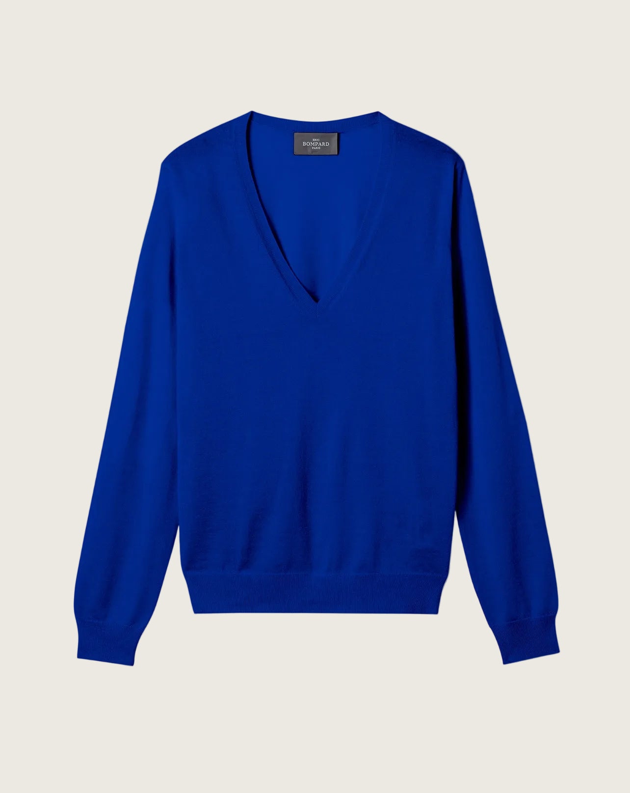 Pull Col V Ultrafin Femme - Bleu Delphinium
