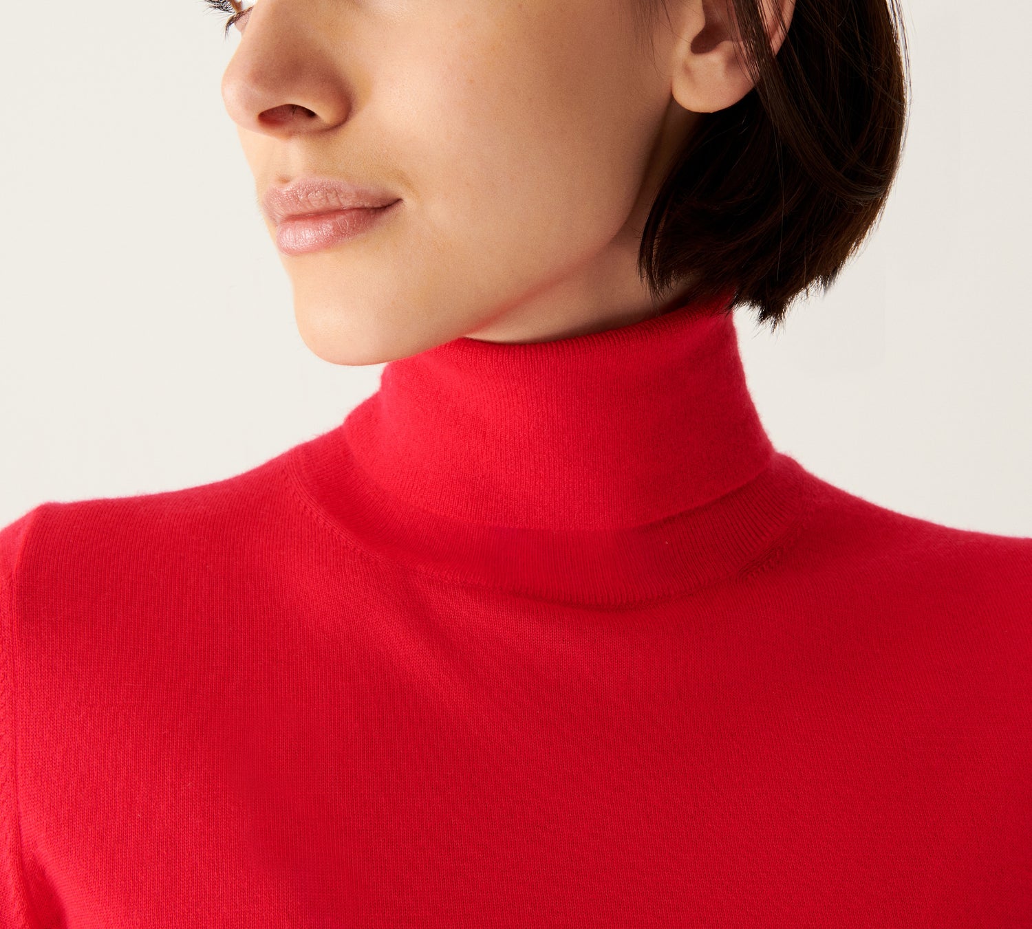 Pull Col Roule Ultrafin Femme - Candy Pop