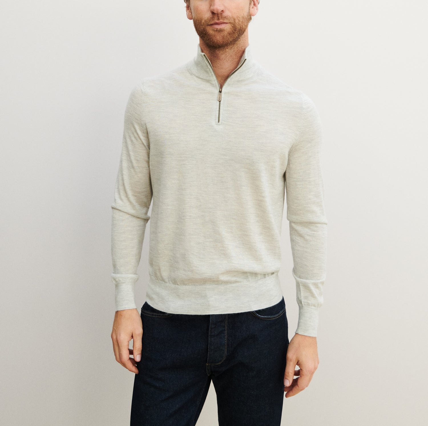 Pull Col Camionneur Homme - Gris Armoise