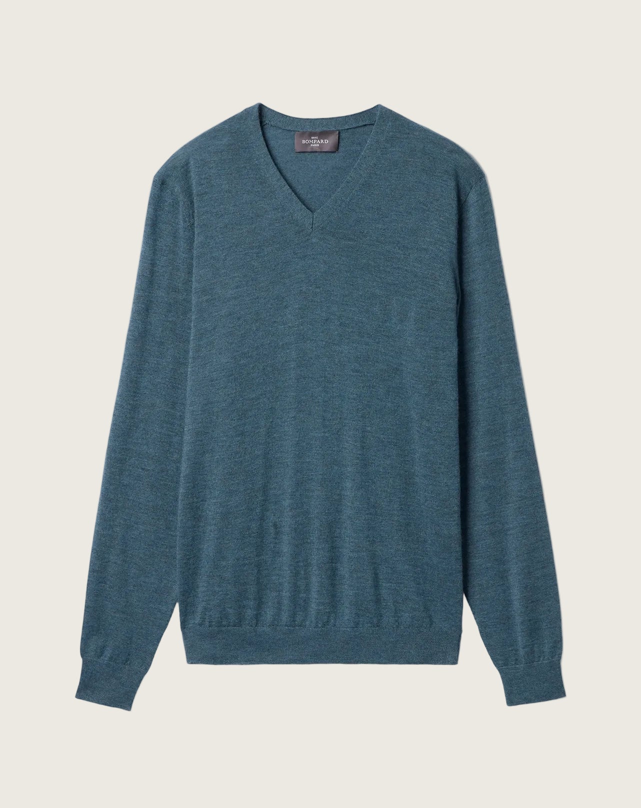 Pull Col V Ultrafin Homme - Bleu Mineral