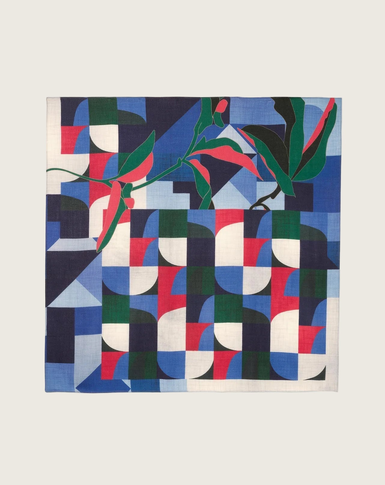 Carré Imprimé Mosaïque Denim - Geai