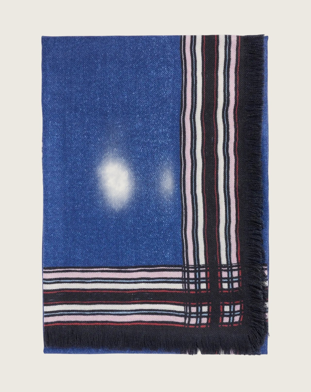 Carré À Franges Imprimé - Bleu Atlantide