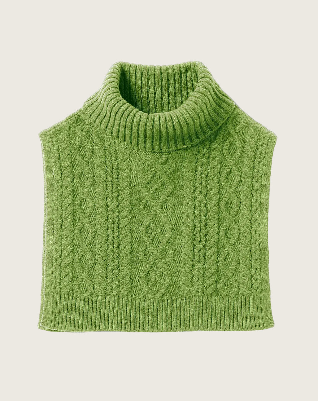 Plastron Col Roulé Torsades - Fenouil