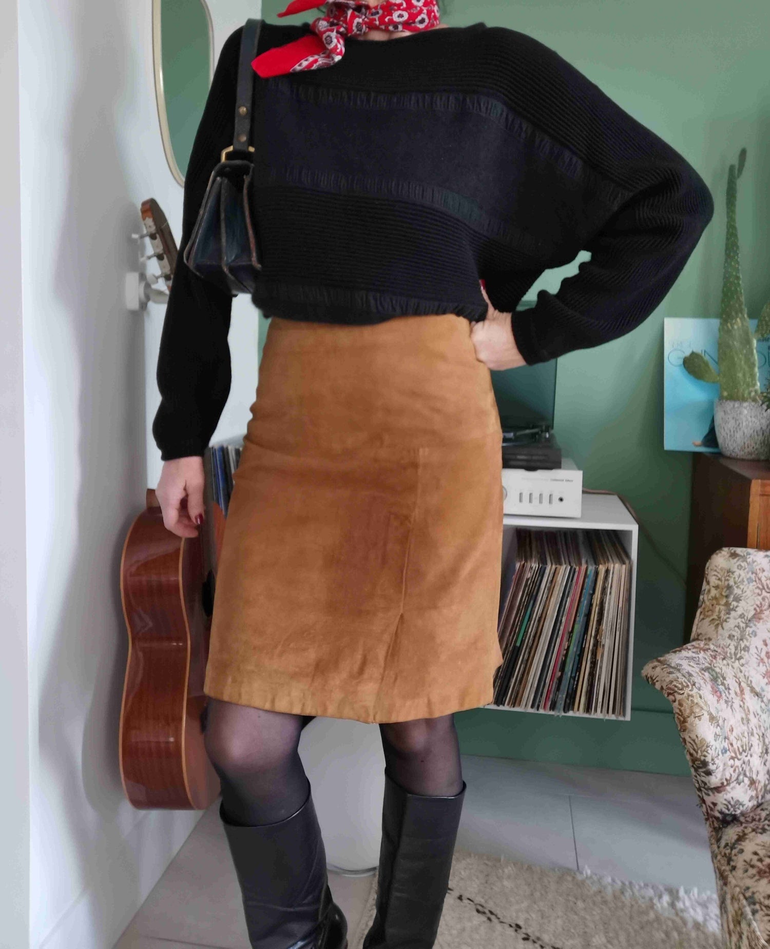 Suede skirt