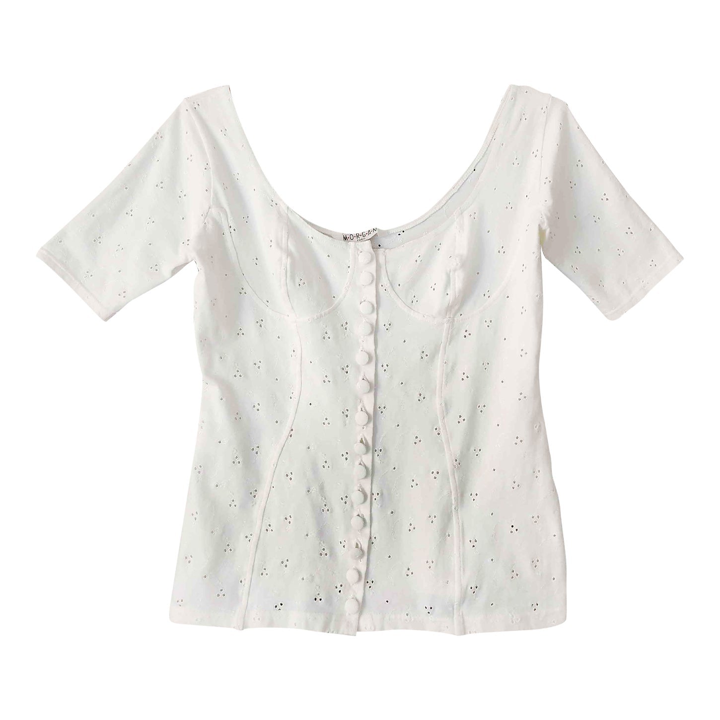 Top boutonné en coton