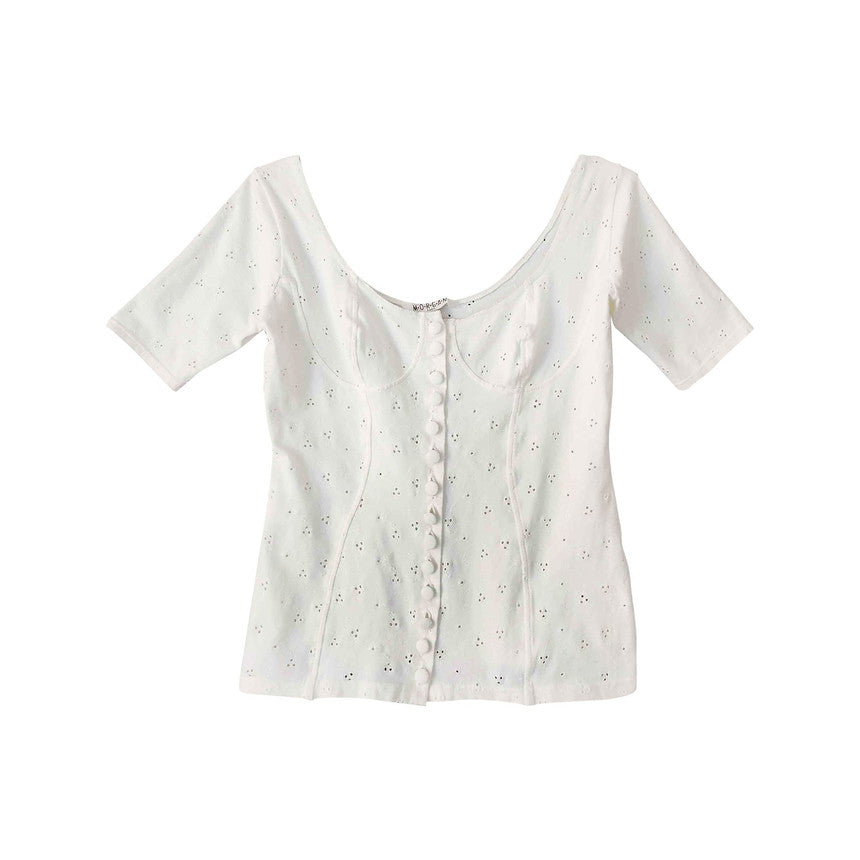 Button-up cotton top