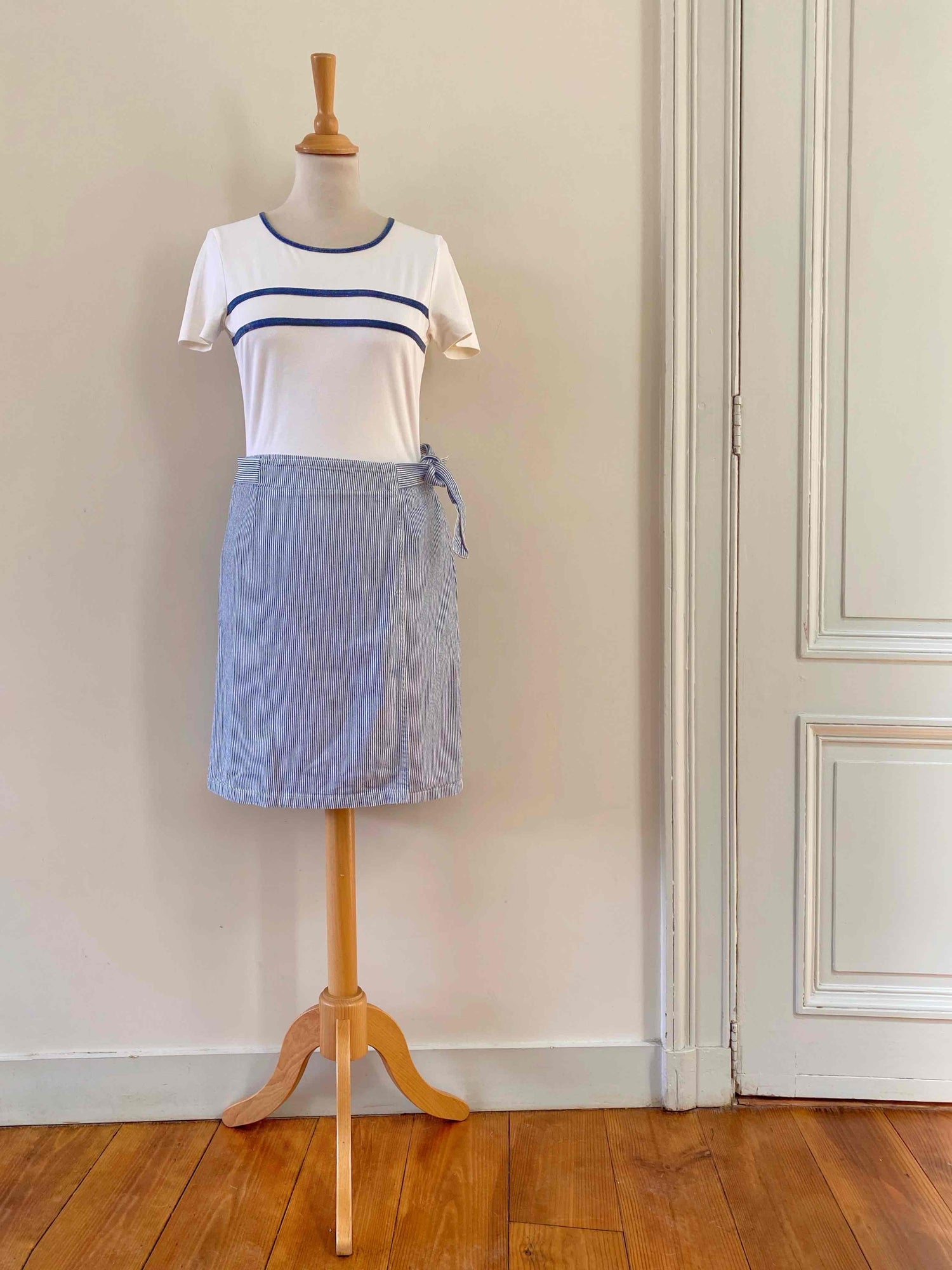 Jupe portefeuille en denim