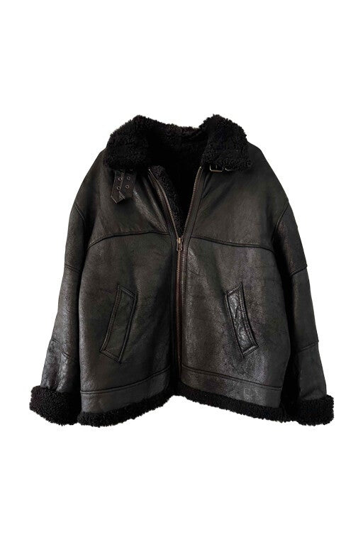 Wool-lined bomber jacket