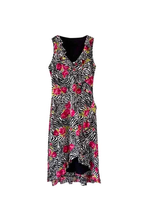 Zebra-print floral dress