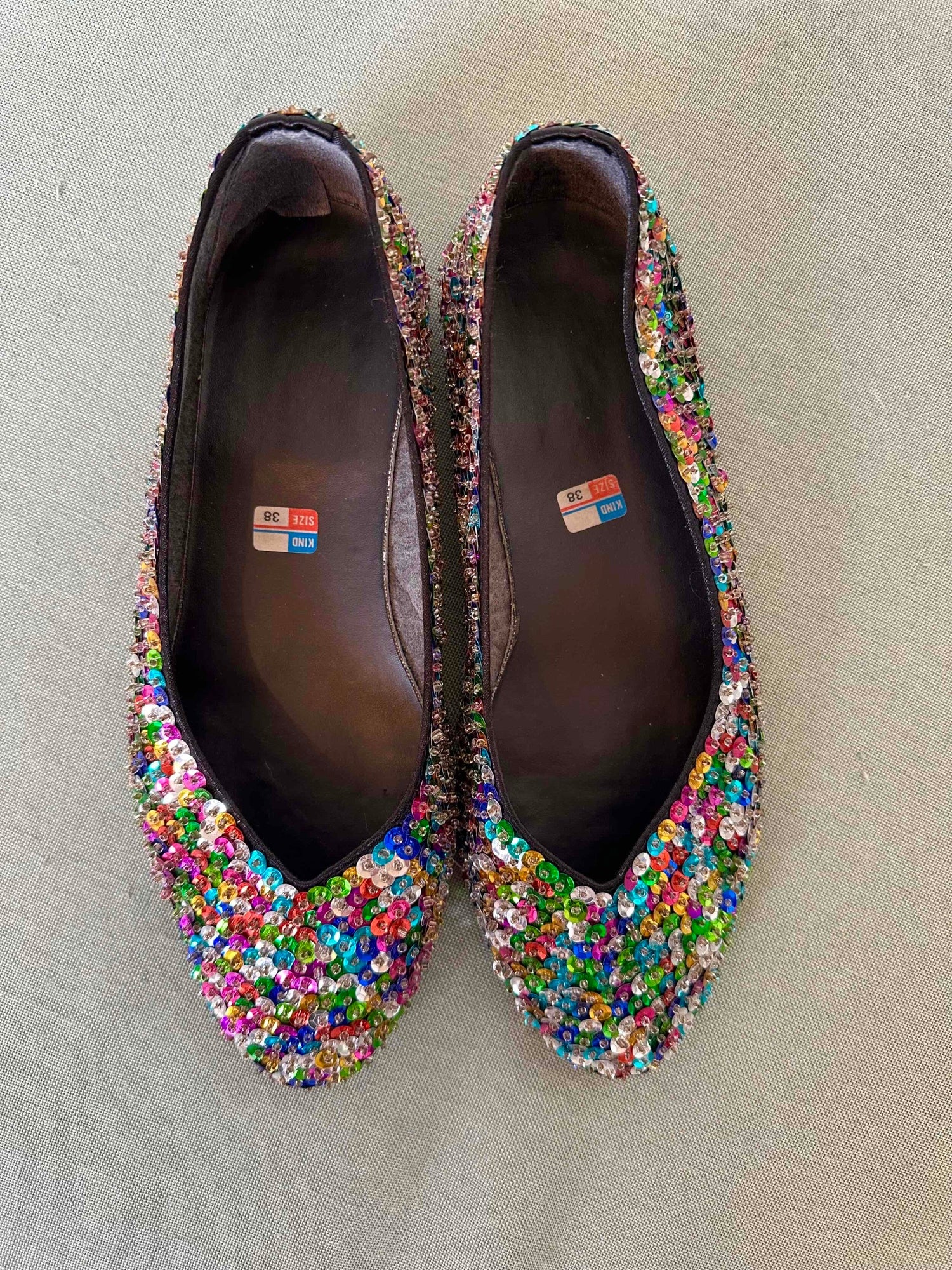 Sequined ballet flats