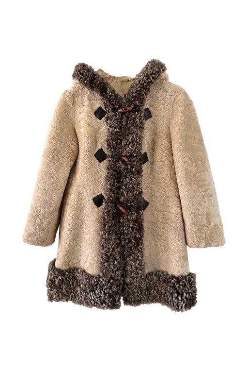 Wool-lined leather coat