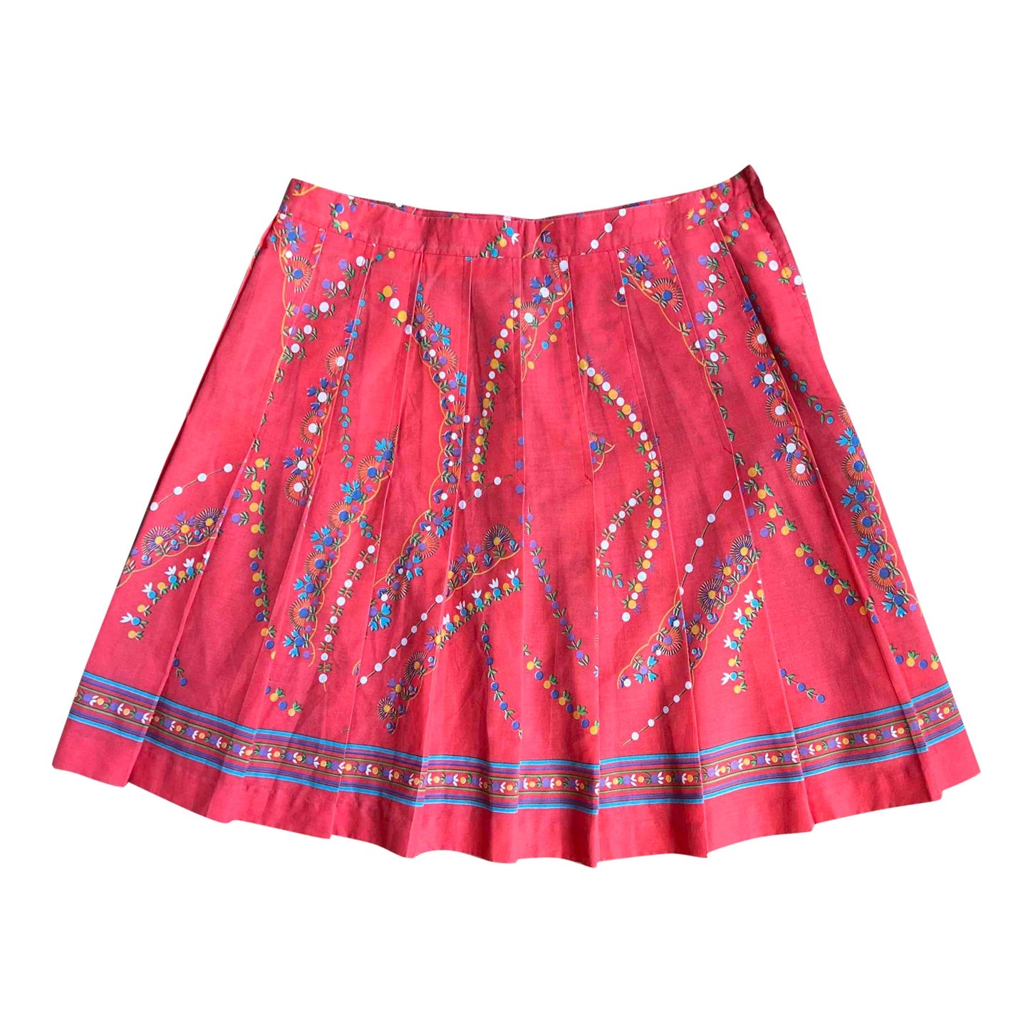 Pleated cotton skirt