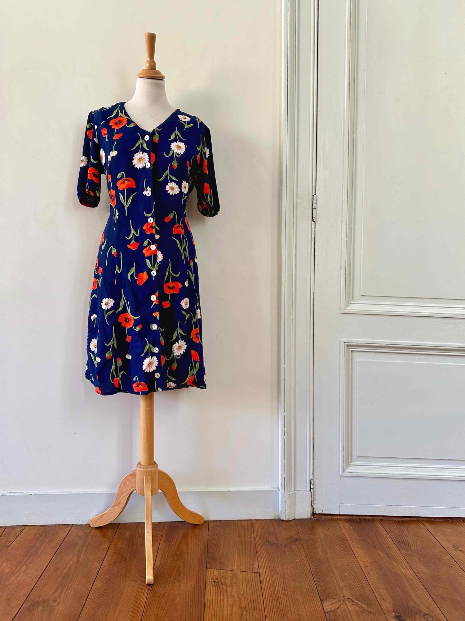 Button-up floral dress