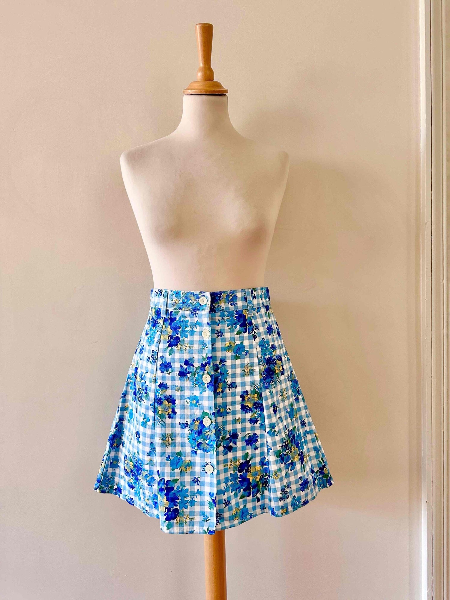 Floral Vichy Mini Skirt