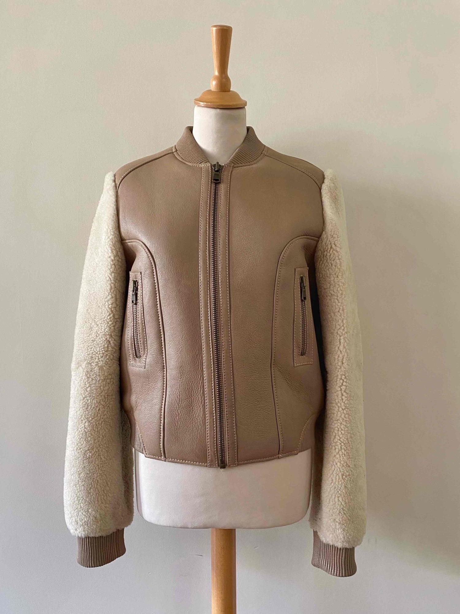 Wool-lined leather jacket