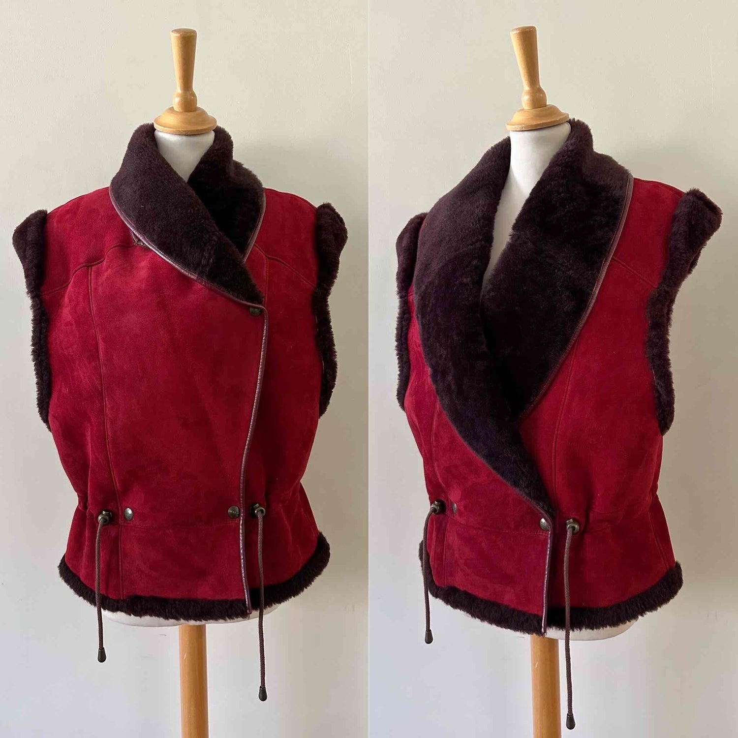 Wool-lined leather vest