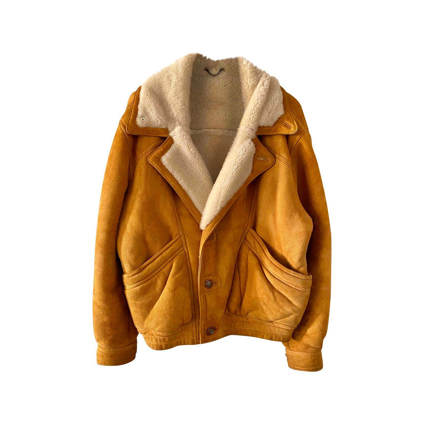 Veste en peau lainée