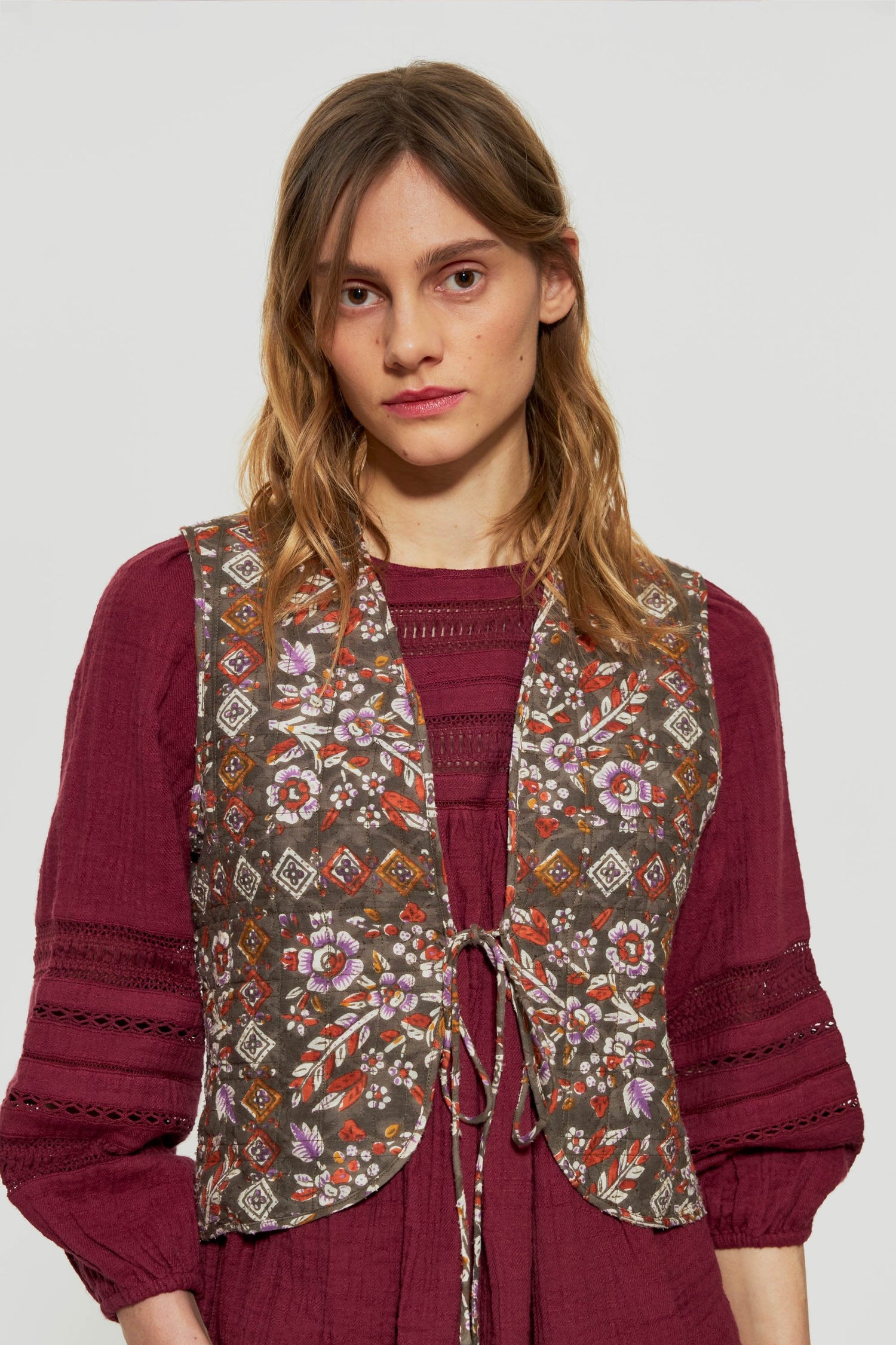 Gilet à imprimé floral