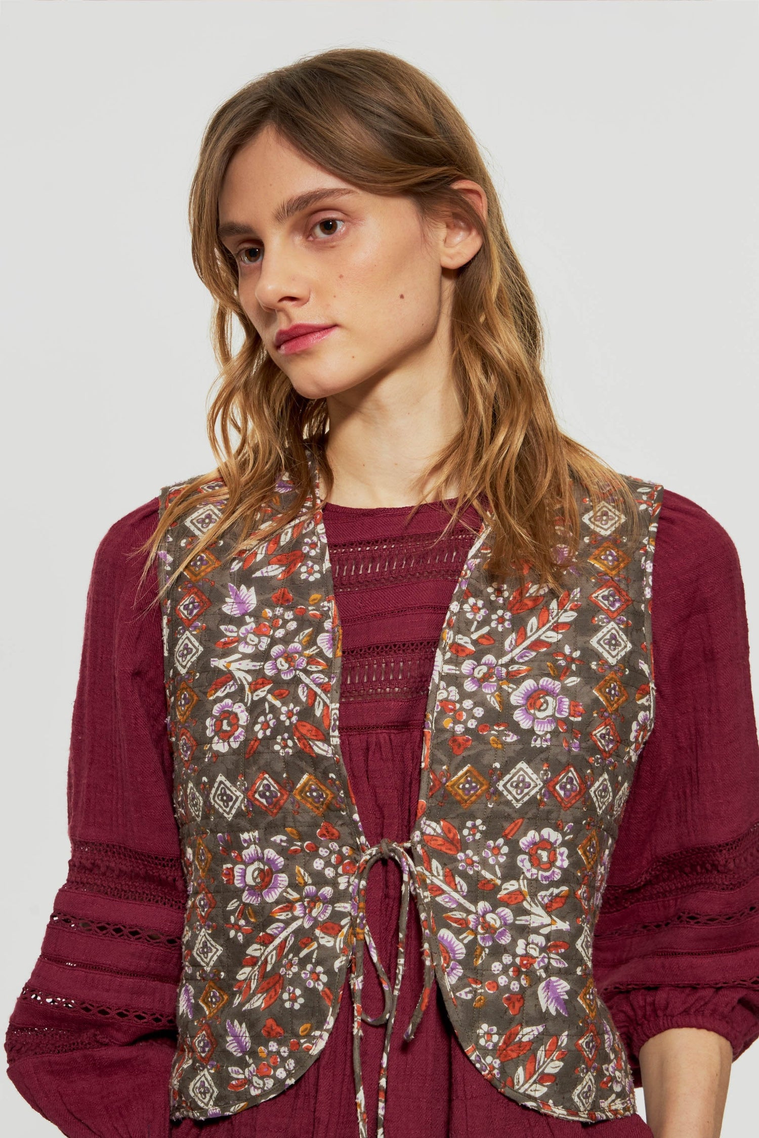 Gilet à imprimé floral