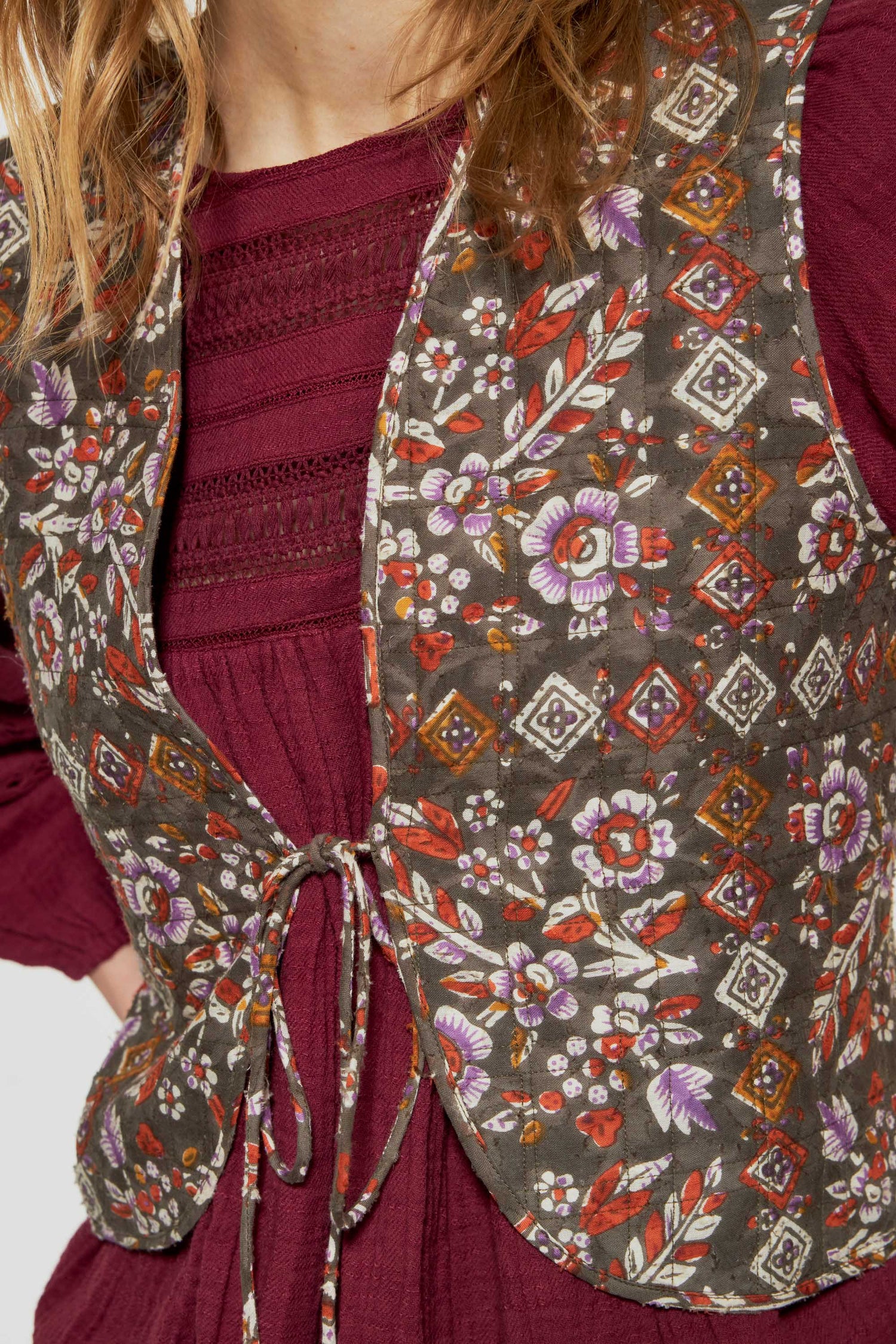 Gilet à imprimé floral