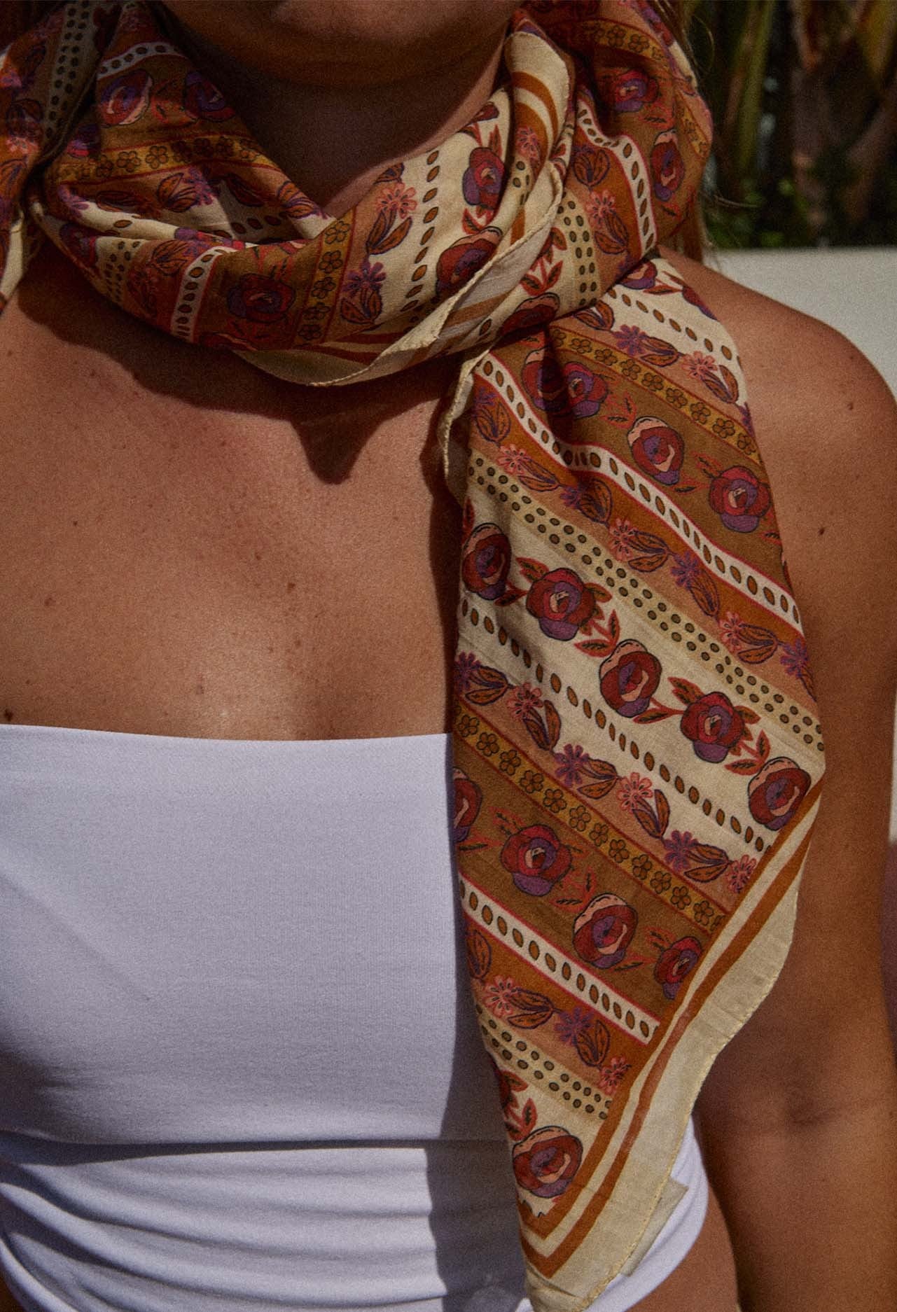 Foulard Flores Grenat